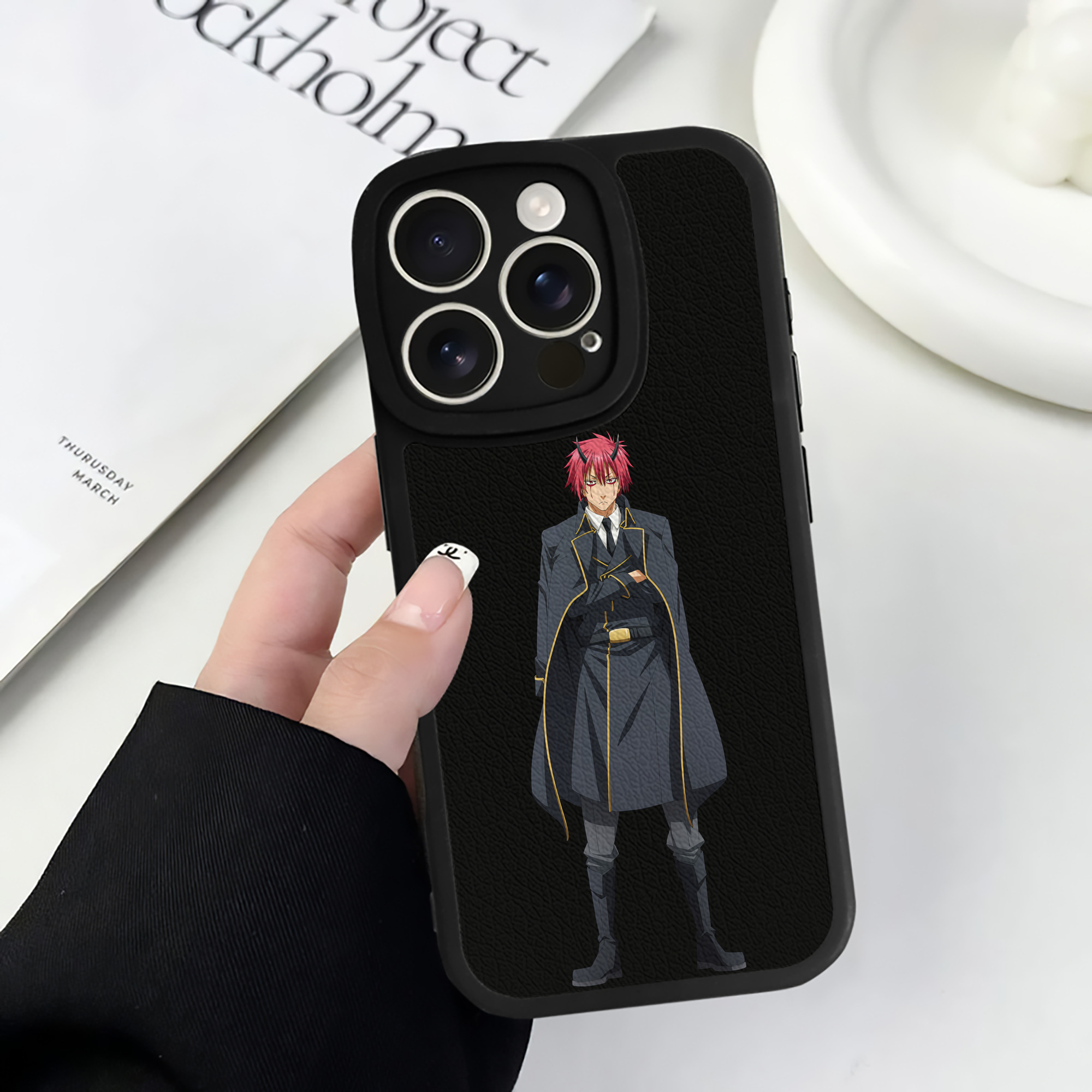 （画像用） 転スラ Regarding Reincarnated to Slime 【iPhone 16シリーズ対応】シリコンスマホケース（レザー調） 材質：シリコン